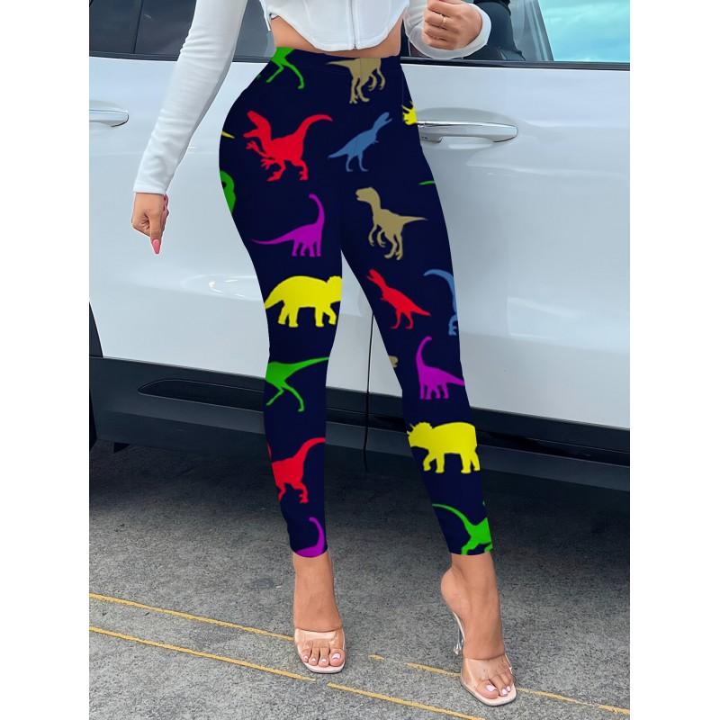2026 Womens High-Waist Printed Yoga Leggings Casual Slim Fit Activewear Pants