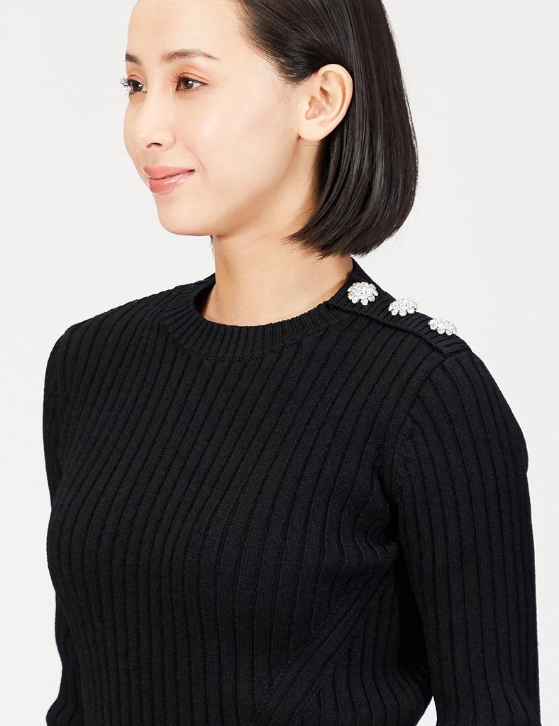 Double Standard Clothing Rib Knit Black Size 36 0209-260-223 Women's