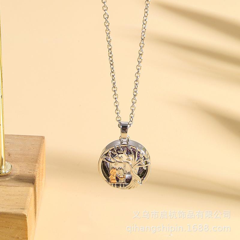 Tree Of Life Necklace Women'S Retro Personality Versatile Trend Temperament Inlaid Crystal Pendant Jewelry