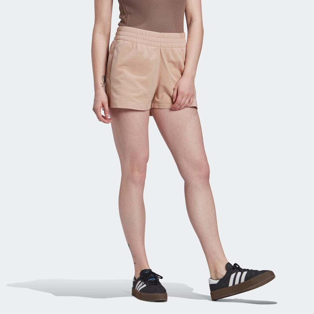 Adidas Originals Sport Stripe Elastic Waist Casual Shorts Women Shorts Gray Pink GM6706