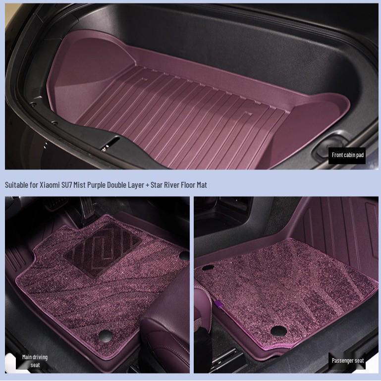 Eco-Friendly TPE Floor and Trunk Mats for Xiaomi SU7 - Original Interior Color Match