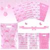 50Pcs New Pink Bow Gift Bag Birthday Party Shower Supplies Candy Bags Jewelry Bag Gift Bags For Girls Bridal Engagement