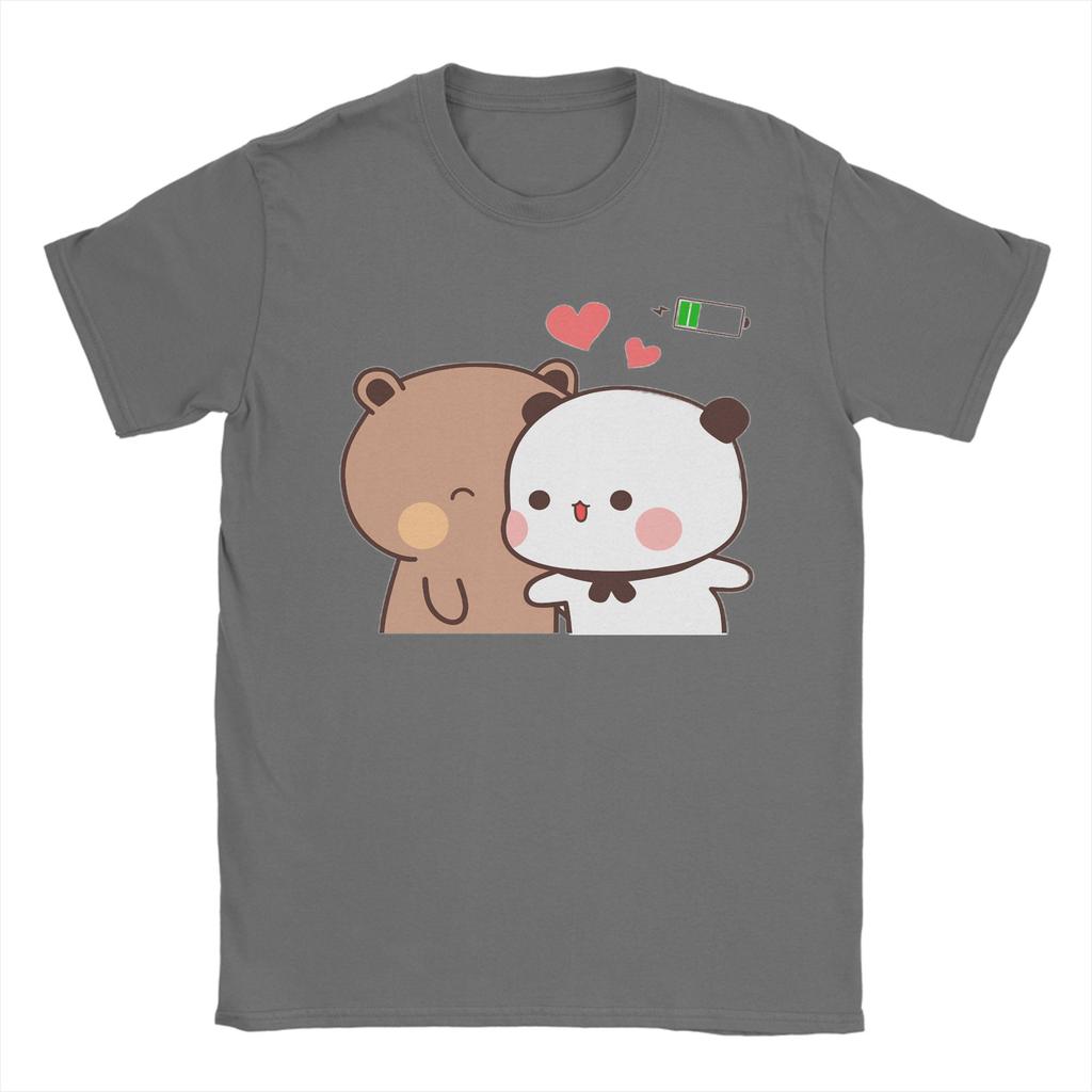 Kawaii Bubu Dudu Couple Pandas TShirt Unisex  Amazing 100 Cotton Tees Round Collar Short Sleeve T Shirts Gift Idea Clothing