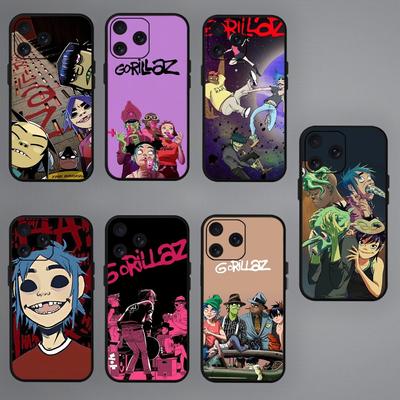 Rock Band Gorillaz Telefon Fall Für iPhone Mini 11 12 13 14 15 Pro XS Max X Plus SE XR Schwarz weiche Shell
