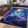 Colorful Starry Sky and Sunflower Galaxy Design Carpet for Home Decor Suitable for Use As an Anti-slip for Living Room Bedroom Sofas