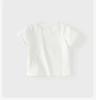 Davidella Girls' Antibacterial T-shirt Summer Dress New Baby Printed Top Children's Stylish Bottom Shirt