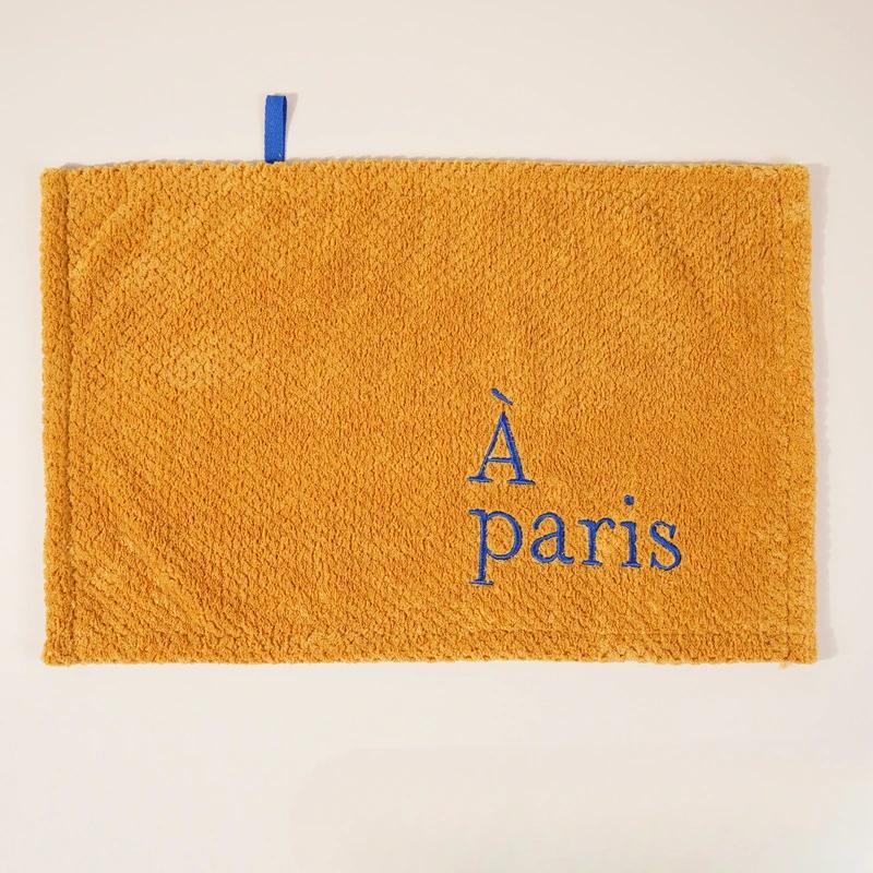 Nordic Hanging Hand Towel Home Embroidery Thickened Coral Velvet Absorbent Small Towel for Kitchen Bathroom Hankerchief