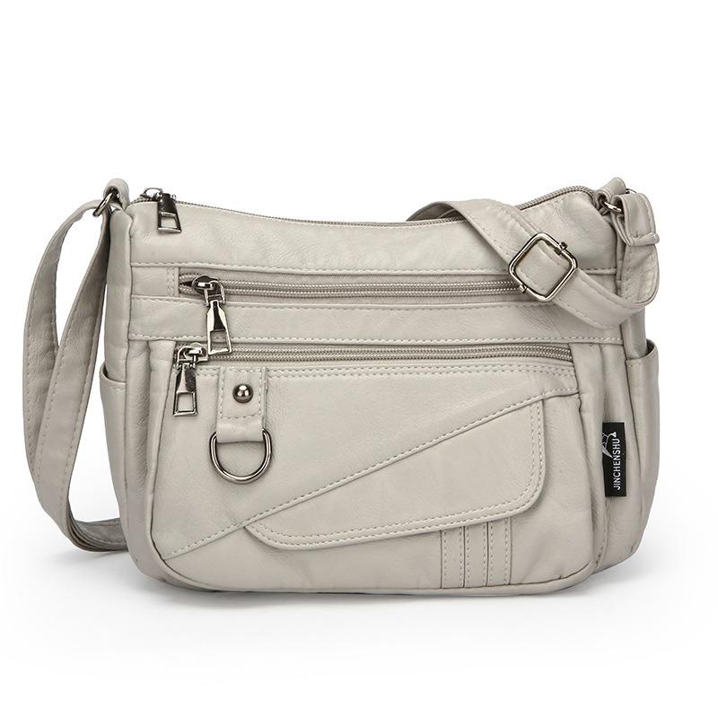 Large Capacity Single Shoulder Lightweight Soft Leather Crossbody Bag