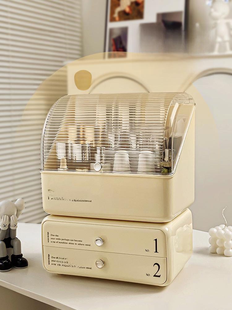 Dustproof Large-Capacity Cosmetic Storage Box for Lipstick & Skincare with Drawers