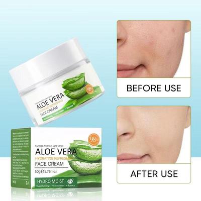 50g 100% Moisturizing and Nourishing Aloe Gel Whitening Face Cream Oil Control and Anti Drying Facial Cream Soften Skin Hand Cream