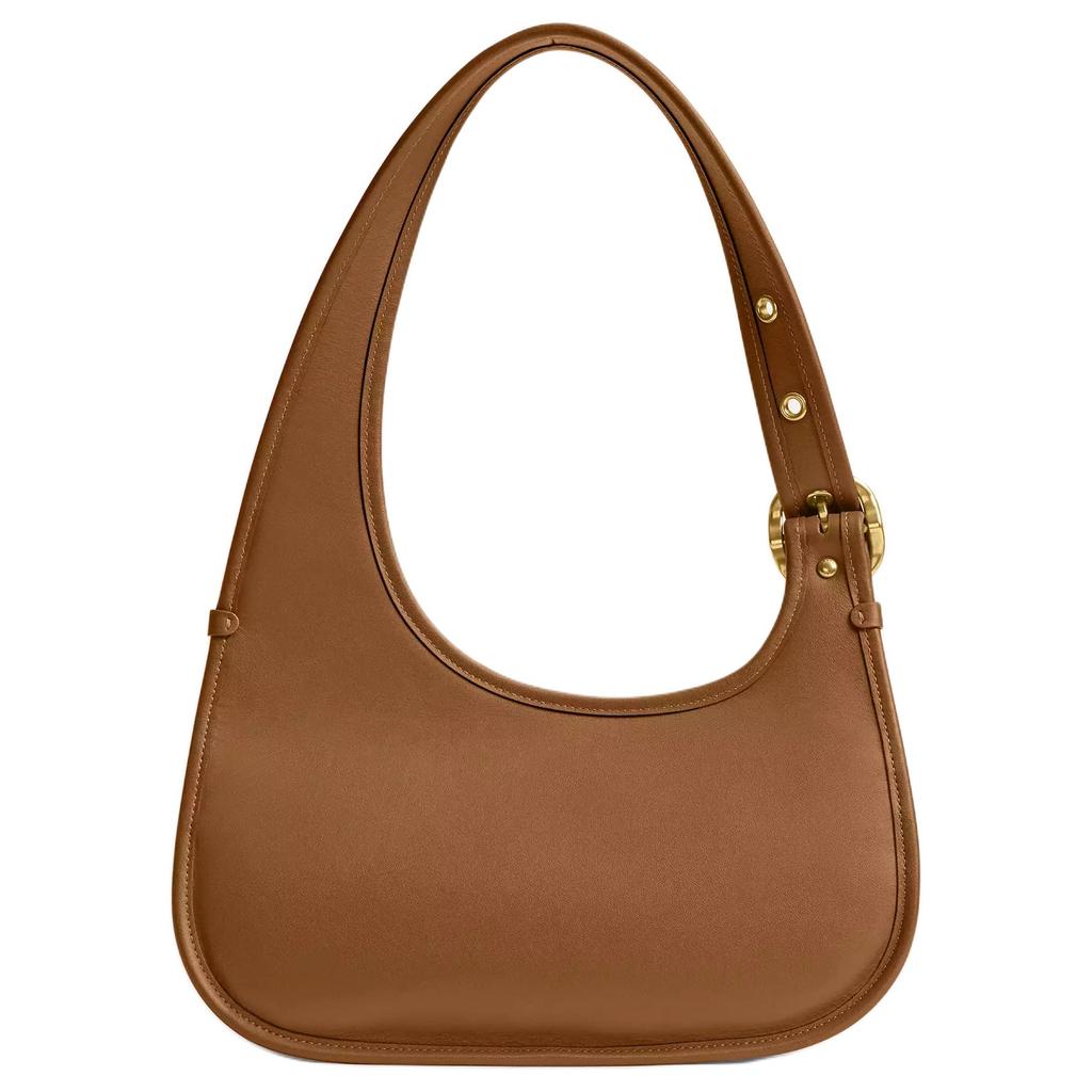 Coach Cashin 28 Adjustable Shoulder Strap Logo Leather Crescent Bag Large Women shoulder bag Brass Honey-Brown CY923-B4T7J