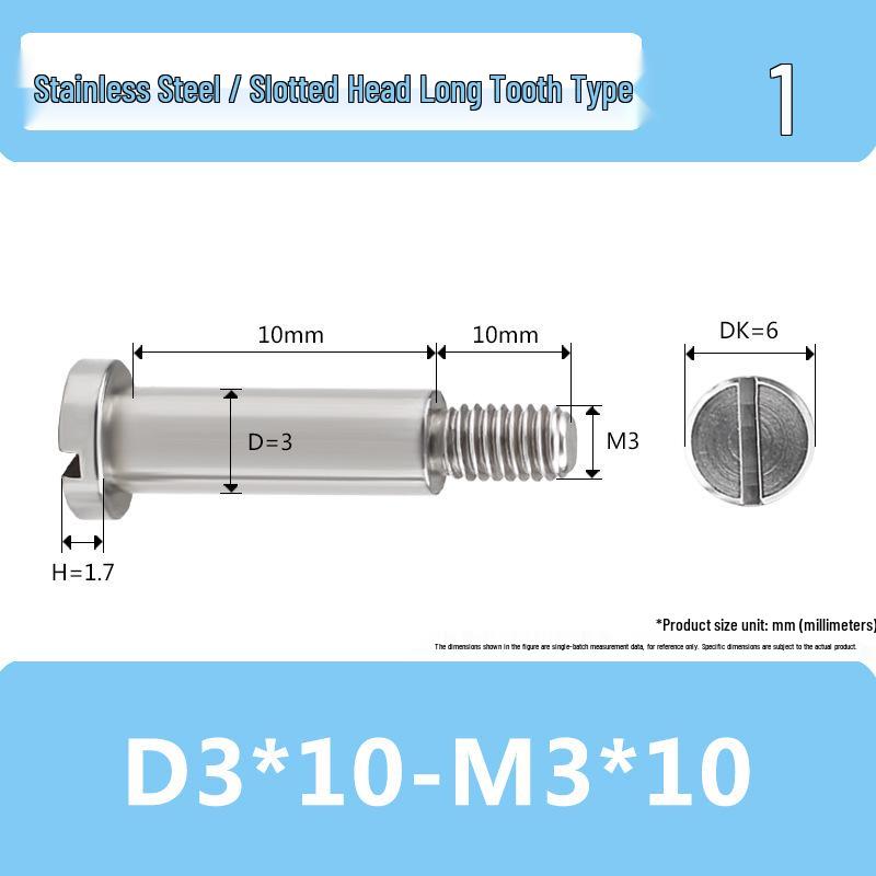 M3M4 Stainless Steel Slotted Set Screw & Half-Threaded Rod