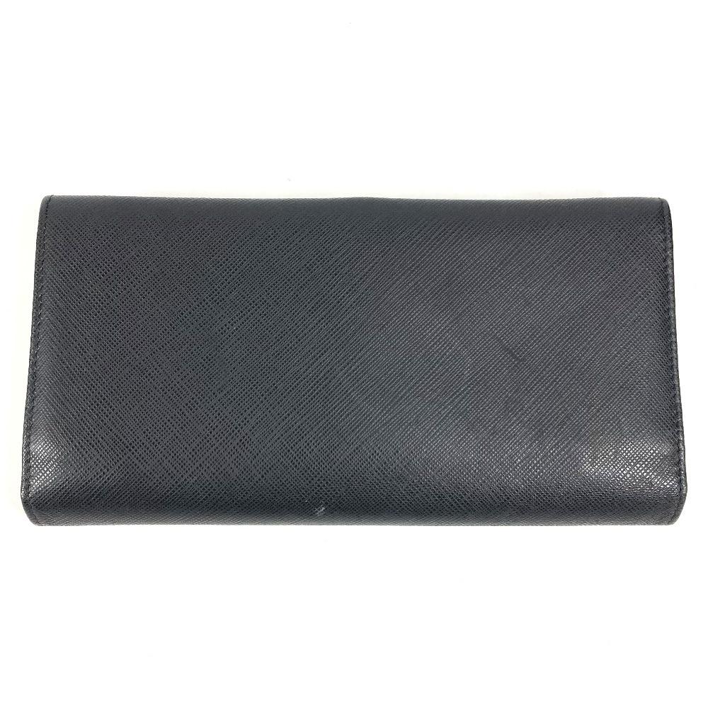 Salvatore Ferragamo Gancini logo Long wallet Long Wallet Leather Black/Silver