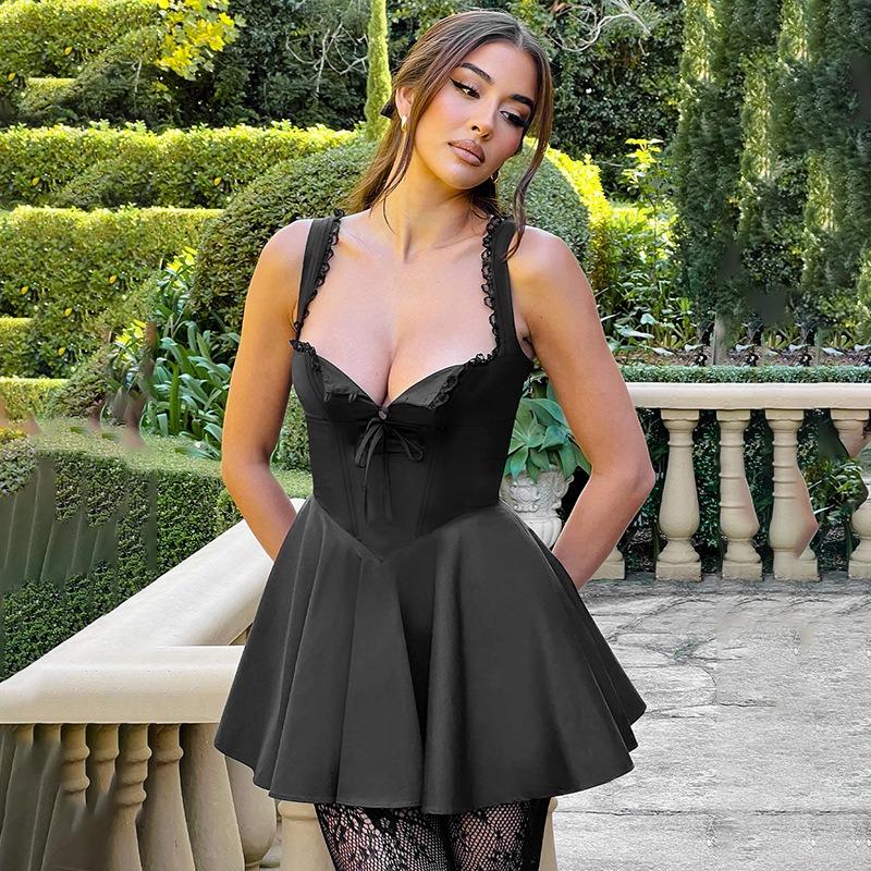 Plná podpora Elegantní pasové šaty Podzimní Nový temperament Sexy šaty na slovo Šaty Dámské
