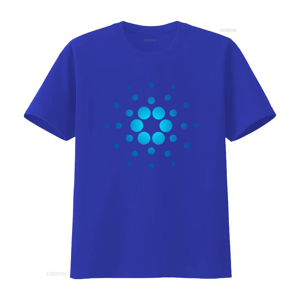 Cardano Crypto Ada Coin Blockchain Cryptocurrency T Shirt with Blue Dot Pattern Design vintage Washed Breathable Unisex