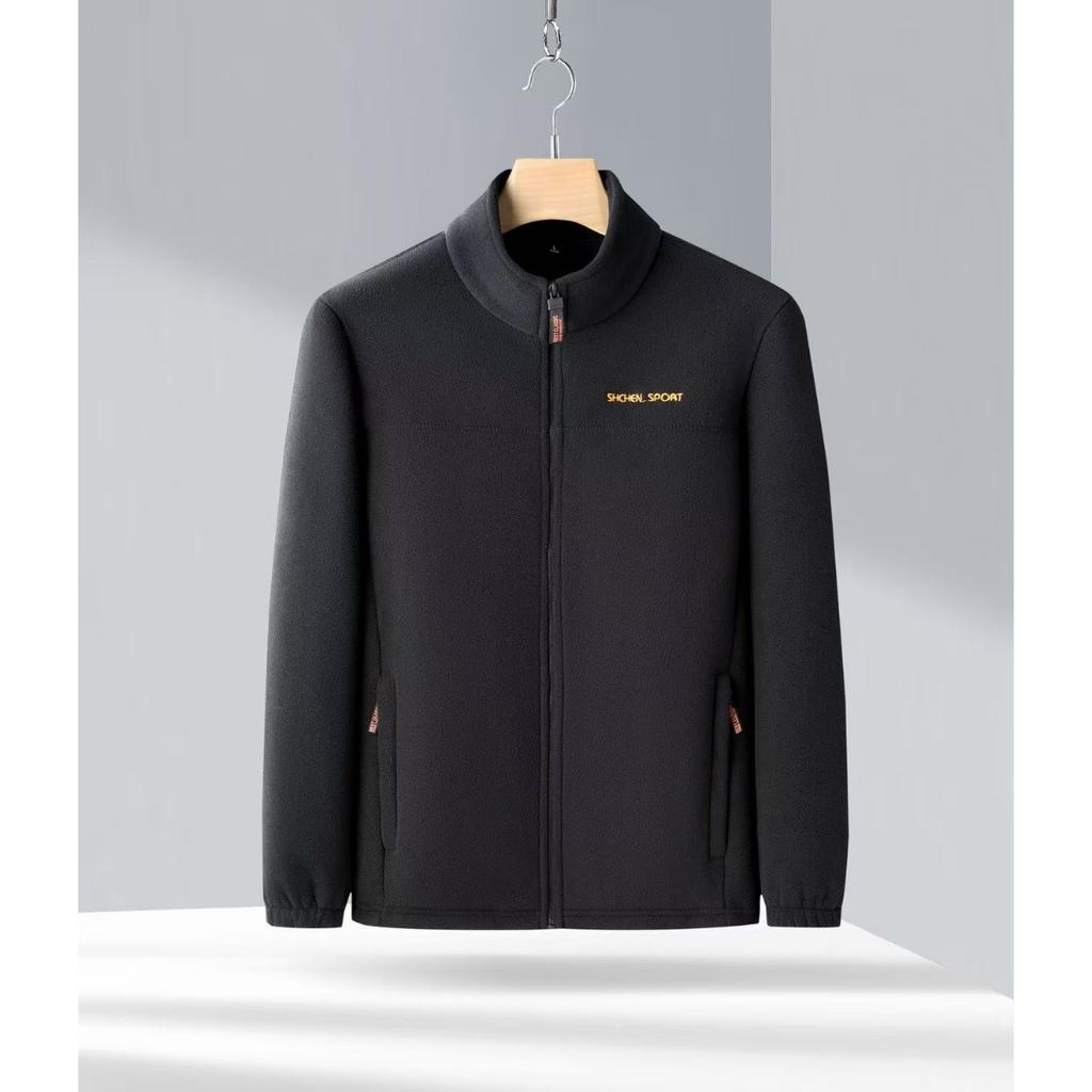 Top de Chaqueta Polar de Otoño e Invierno para Hombre, Cuello Alto para Hombres de Mediana Edad y Jóvenes, Chaqueta Polar con Polar Añadido