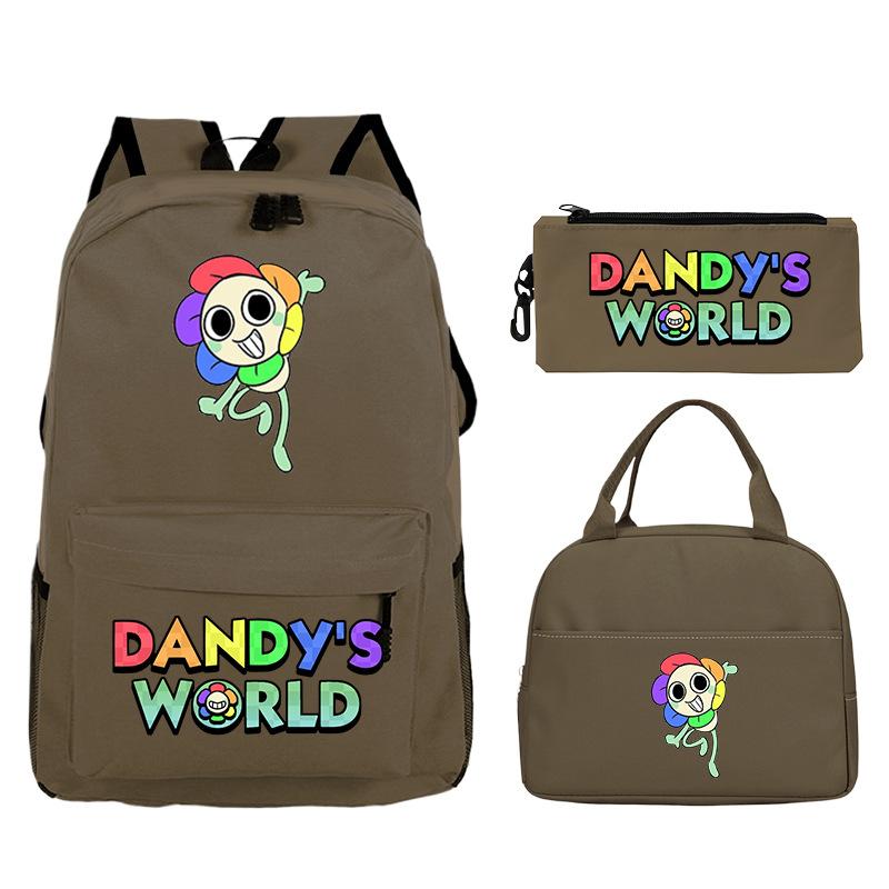 Dandy's world cartoon print fashion children's schoolbag set cross-border leisure student backpack three-piece set