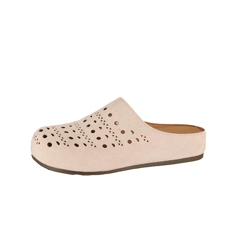 Fashion Aphixta Pink Hollow Slides Rubber Sole Woman Slippers Round Toe Flip Flops Red Flat With Beach Shoes Outside Sandals Half Slide