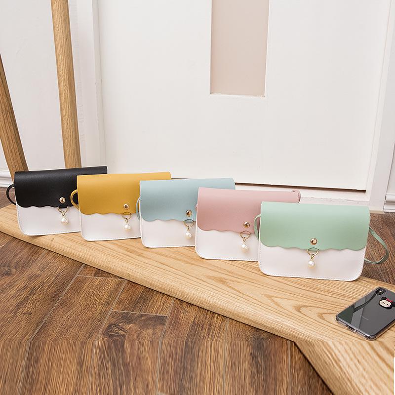 Women's 2019 Pearl Color Block Crossbody Bag - Fashionable, Versatile Phone Bag Gift