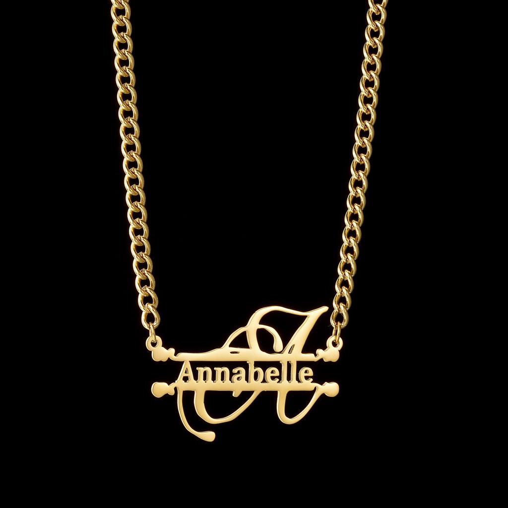 Atoztide Personalized Custom Name Bracelet Earring Necklace Jewelry Set Big Pendant Stainless Steel For Women Men Birthday Gift