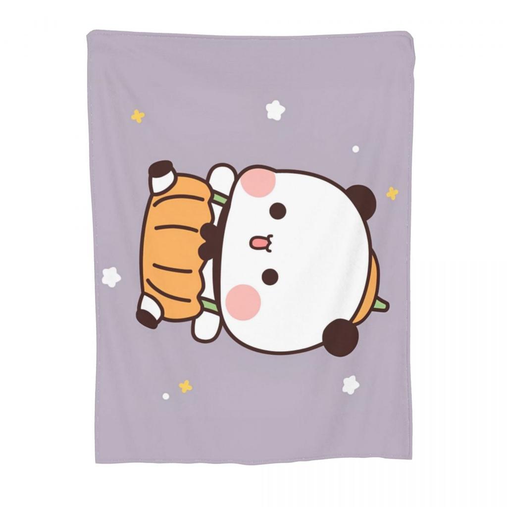 Bubu Dudu Going To Sleep Blanket Flannel All Season Panda and Bear Portable Soft Throw Blanket for Bedding Bedroom Quilt