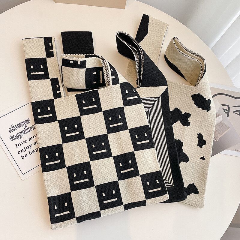 Сумка-тоут Женская вязаная шерстяная сумка-ведро Легкая сумка через плечо с баской — фото 4