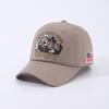 Cotton Baseball Cap With Embroidered Flags And Letters For Summer Sun Protection