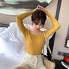 Square-neck Sweater Women's Pullover Autumn and Winter New Korean-style Slim-fit Top Knitted Tight Base Layer