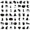 50PCS Lucky Black Cat Log Stickers Decoration DIY Handaccount Phone Case Notebook Skateboard Waterproof Stickers
