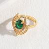 Emerald Necklace Female, High-End Retro Trend Inlaid Zircon Set