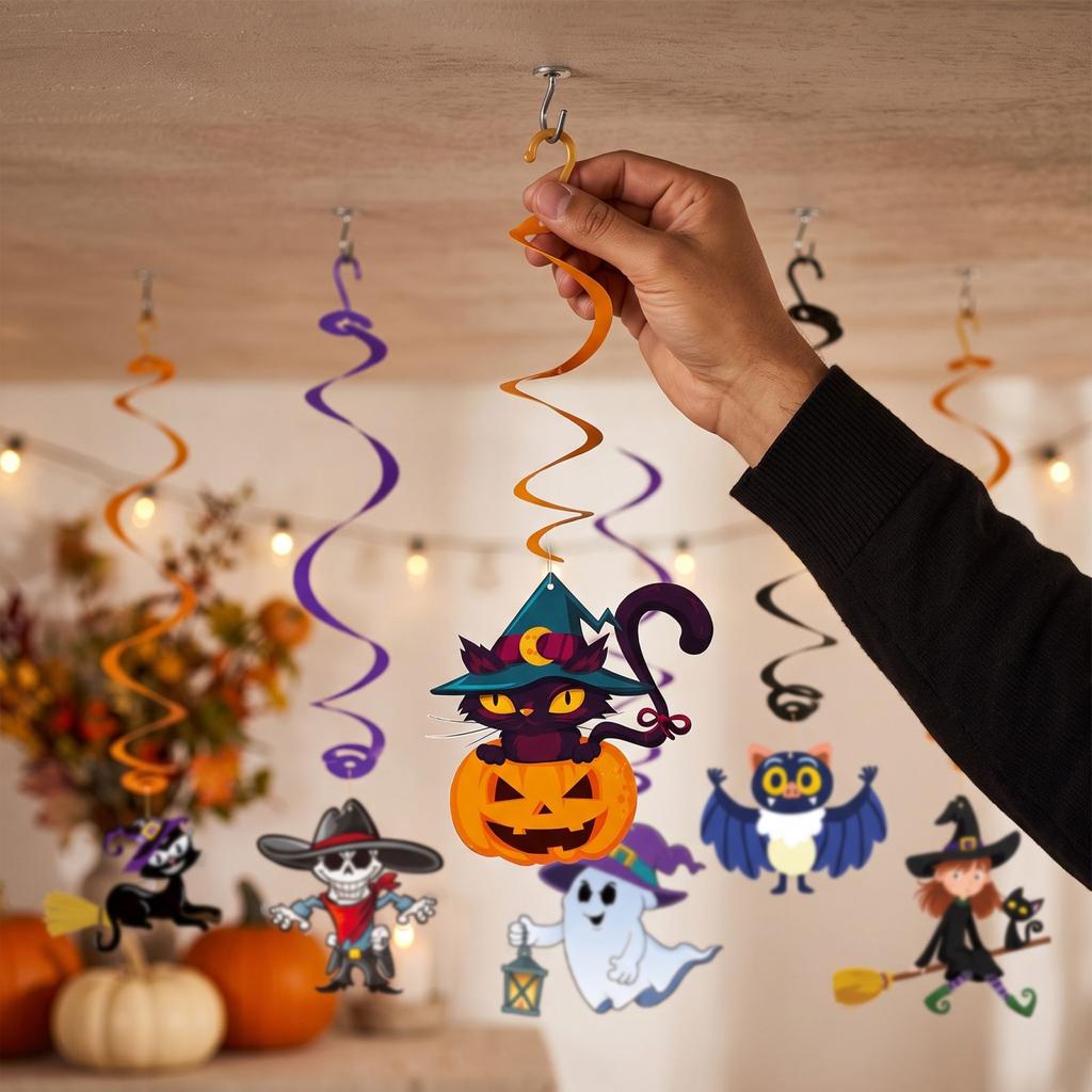 Halloween Hanging Decorations for Themed Party, 6 Pack