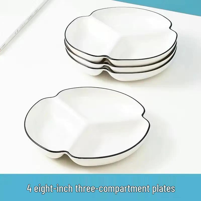 Children’s Ceramic Divided Plate for Portion Control - Creative, Household Breakfast Dish