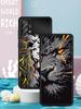 Cross Pattern Bicolor Lion Phone Case for Samsung Galaxy A55 A35 A17 A07 A15 A13 A25 A51 A71 A72 A73 A32 A52 A52S A41 Soft TPU