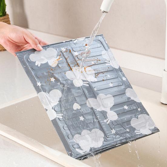 Spritzschutzblech Cartoons Tierdruck Fettbeständig Aluminiumfolie Gasherd Faltbare Folienabdeckung für die Küche