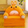 Multi-Function Folding Toddler Sofa: Cartoon Design, Washable Cushion, Perfect for Boys & Girls' Reading and Play.