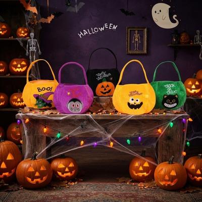 Ghost Pumpkin Candy Bucket Trick or Treat Trick-Or-Treat Candy Basket Halloween Candy Bag  Children