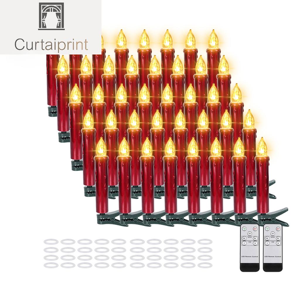Flameless Flashing LED Christmas Candles, Flashing Fake Candle, Waterproof, Timer Remote, Home Decoration,Valentine's Day, 40Pcs