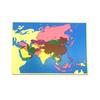 Montessori Beech Wood Map Puzzle & Flag Set for Classroom Display