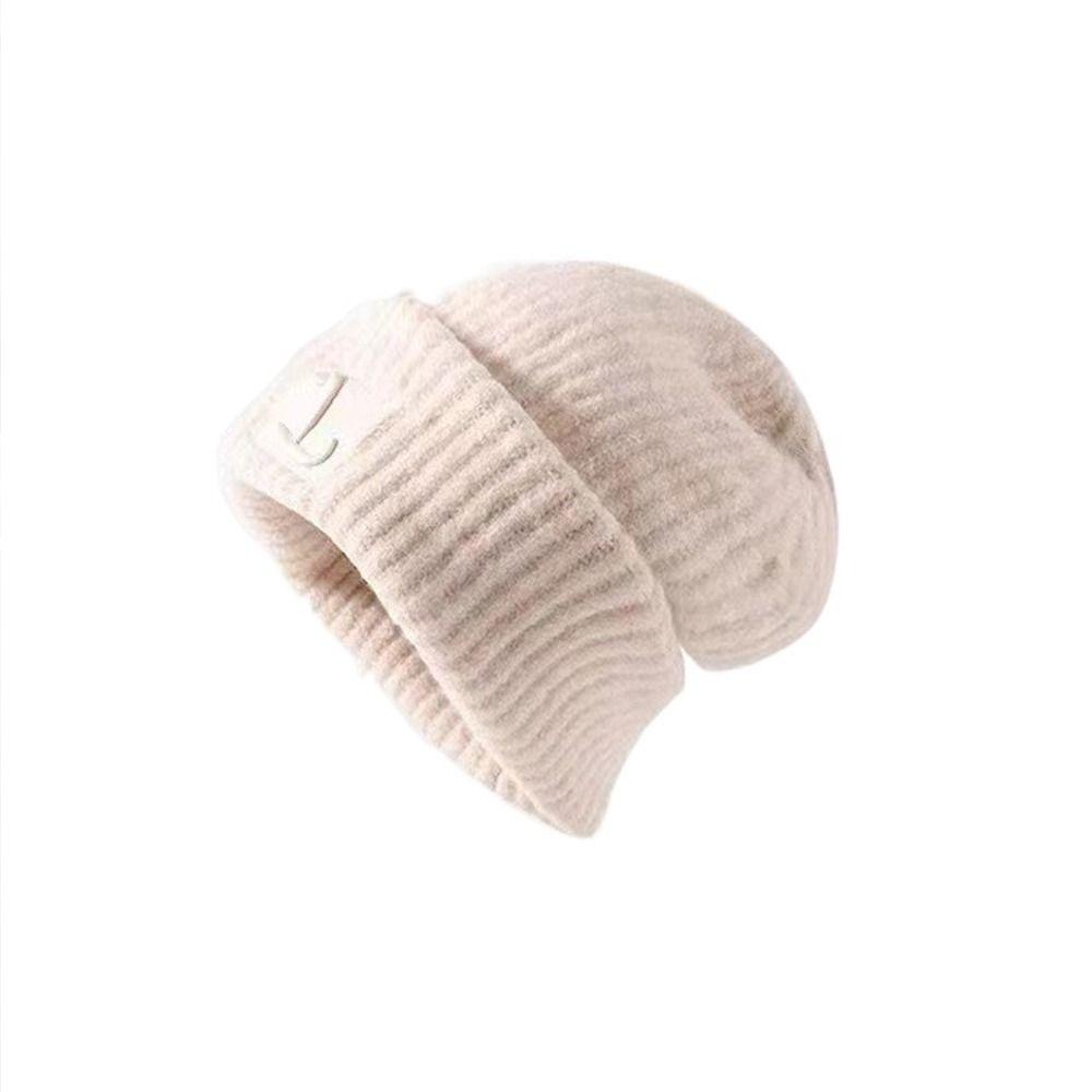 

Solid Color Knitted Bonnet Hats Thicken Unisex Beanie Cap Korean Warm Winter Hats Student