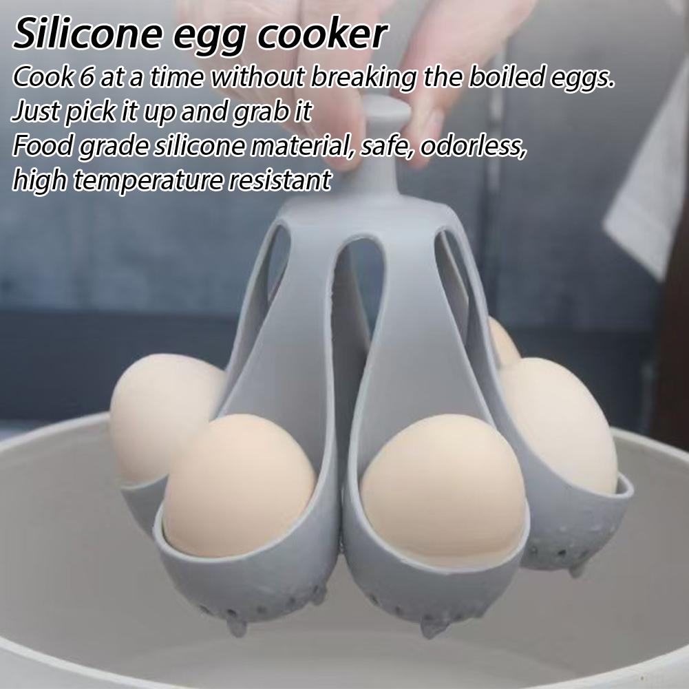 Heat-Resistant Silicone Egg Steaming Basket Multicavity Egg Cooker Holder For Boiling Eggs Household Breakfast Prep Gadget