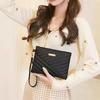 Versión Coreana Bolso de Hilo Bordado de Moda y Versátil para Mujer, Cartera para Teléfono Móvil, Sobre de Cuadrícula de Diamantes Casual para Vacaciones