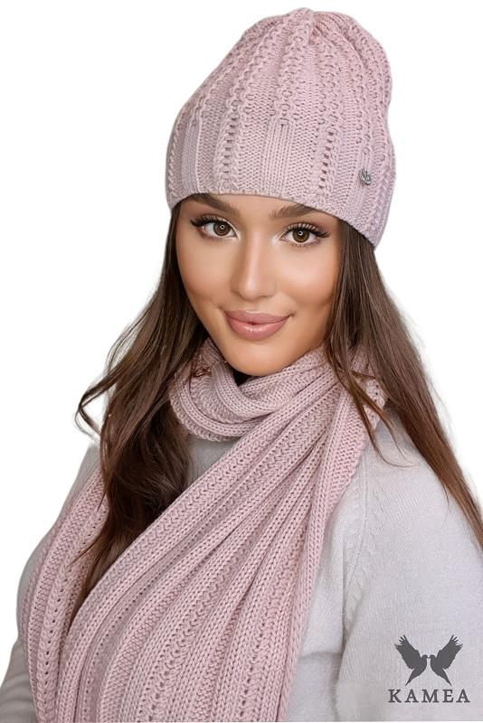 Filona Women' Set Hat with Scarf Color Pink