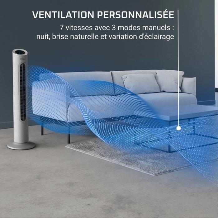 Rowenta Eole Home Ventilateur colonne, Puissant, Silencieux, Télécommande VU6980F0