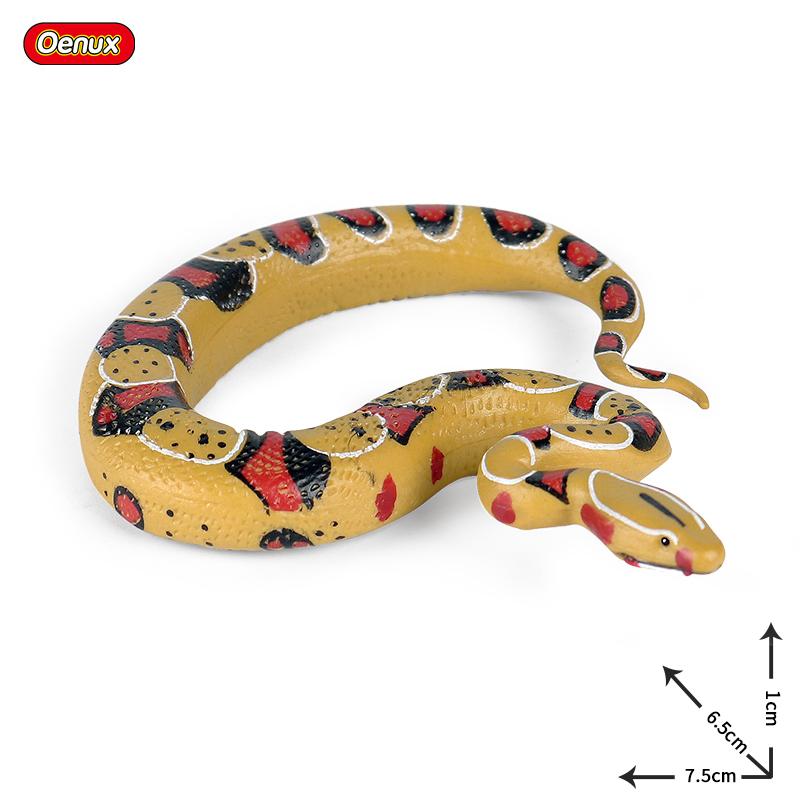 Oenux Simulation Forest Savage Snakes Animals Model Wild Cobra Rattlesnake Python Action Figures Party Favor Decor Kids Toy Gift