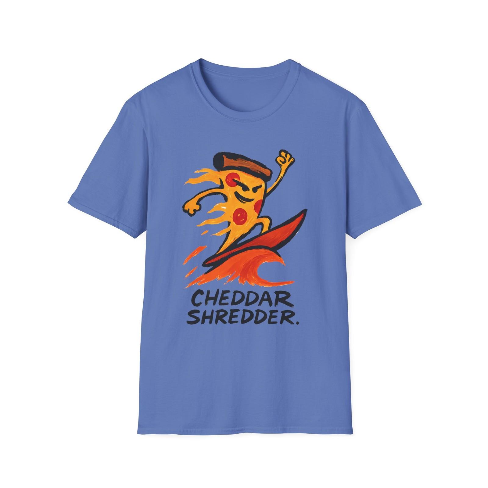 Unisex Softstyle T-Shirt Mens Womens Tees Top Pizza Surfing Wave Funny Minimalist Cartoon Graphic L