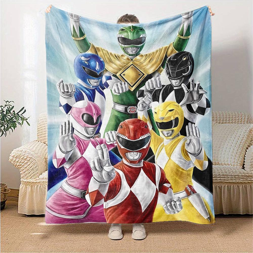 1pc Mighty Morphin Power Rangers2 Blanket, Gift, for Men and Women, Soft Blanket, Good for Sofa Bed Couch Travel, Lightweight Flannel Blanket