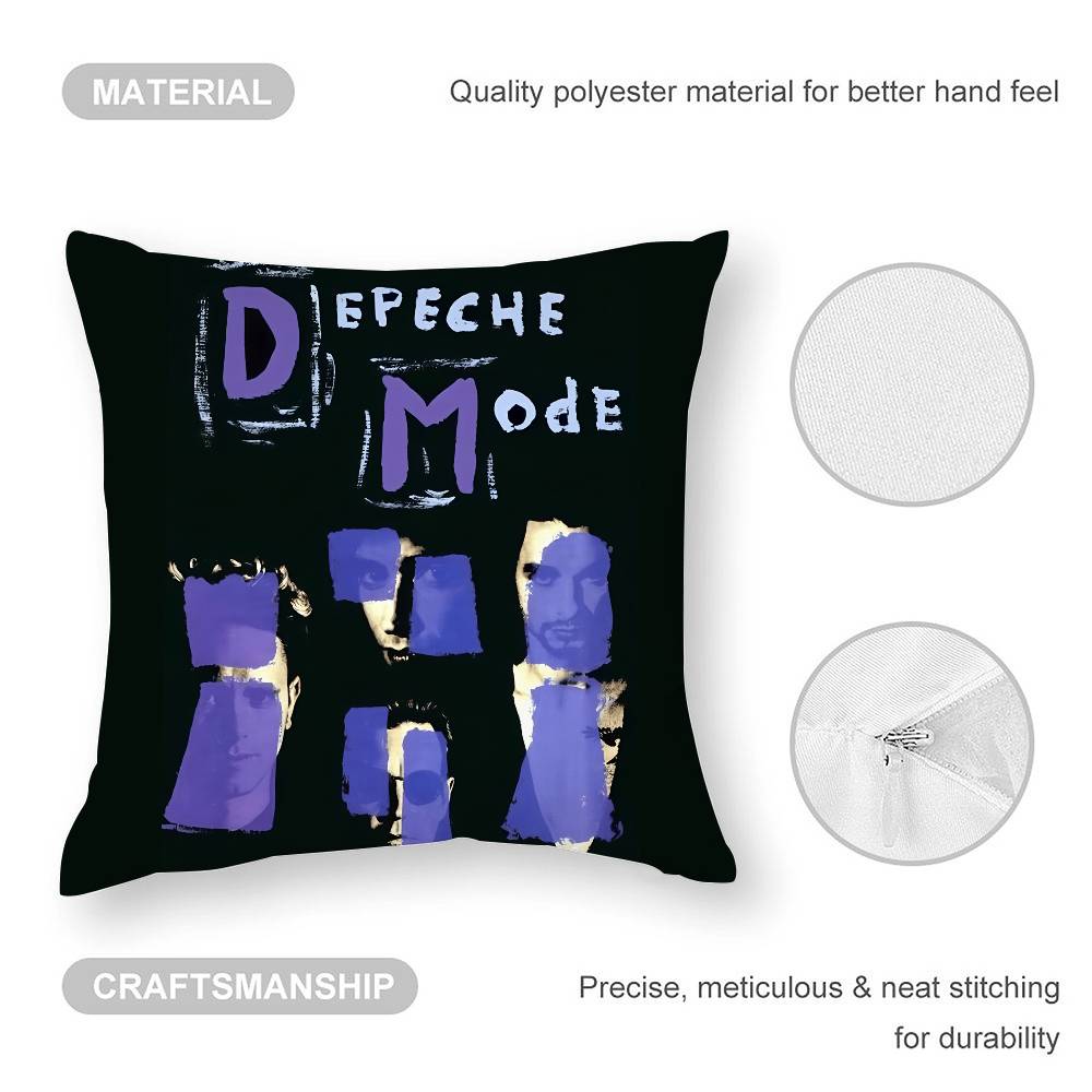Federa per cuscino quadrata D-DEPECHE M-MODE Stampa fronte-retro Custodia per cuscino per divano Decorazione per la casa Camera da letto Regalo