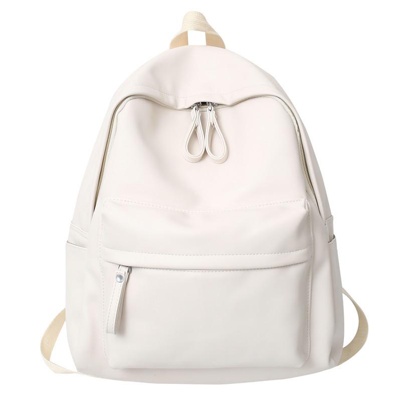 Backpack Female Student Bag Solid Color