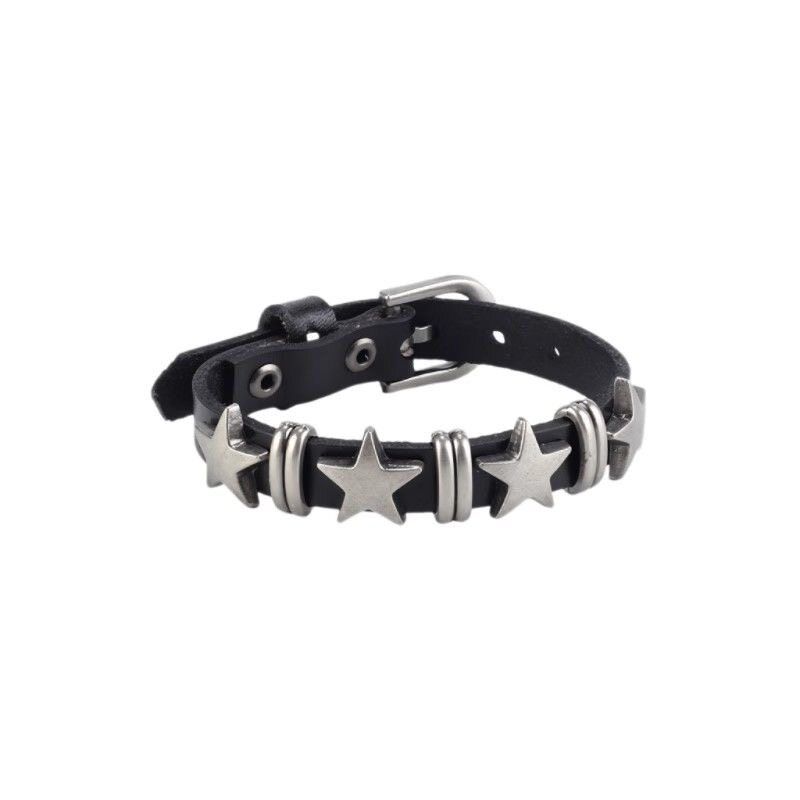 Dark Punk Star Bracelet Y2K Pentagram Leather Bracelet Ins Sweet Cool European and American Style Stone Accessories