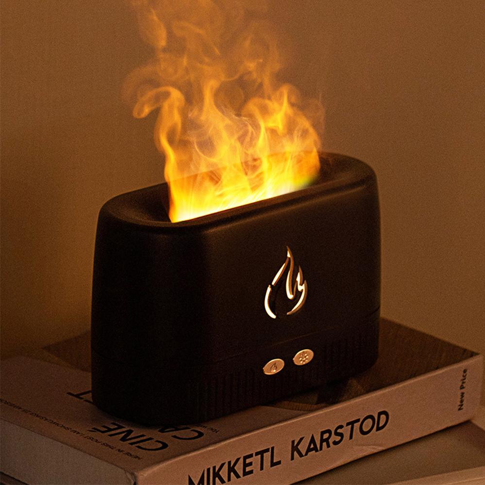 Usb Elektrische Aromatherapie Luftbefeuchter Diffusor Hause Zimmer Ultraschall Kühlen Nebel Aroma Ätherisches Öl Diffusor Mit Flamme Lampe